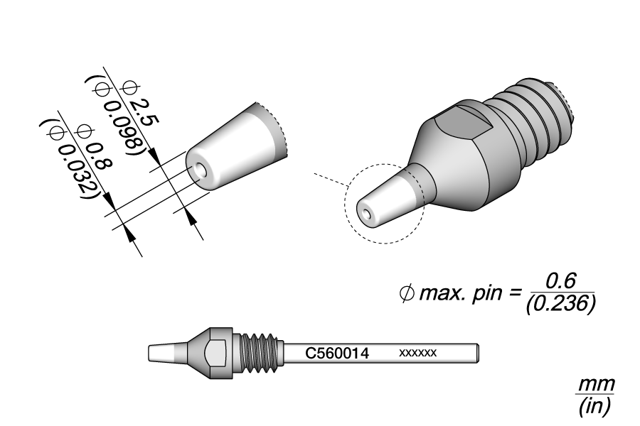 C560014 - Through-hole Desoldering Tip Ø 0.8